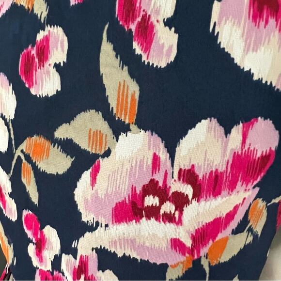 Band Of Gypsies Navy Blue and Pink Floral Maxi Wrap Dress- Size Small - Picture 9 of 14